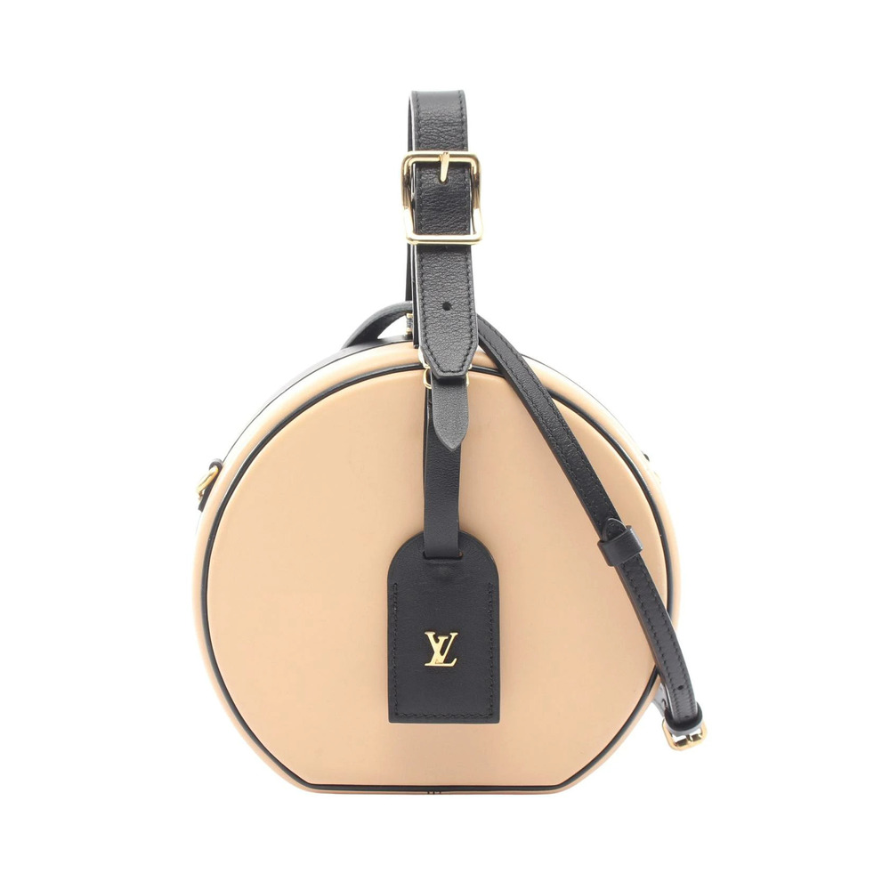 Louis Vuitton Boite Chapeau Handbag Leather Beige Black